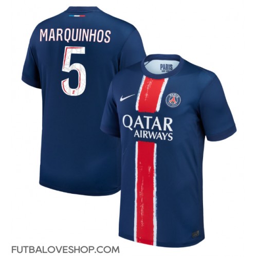 Dres Paris Saint-Germain Marquinhos #5 Domáci 2024-25 Krátky Rukáv